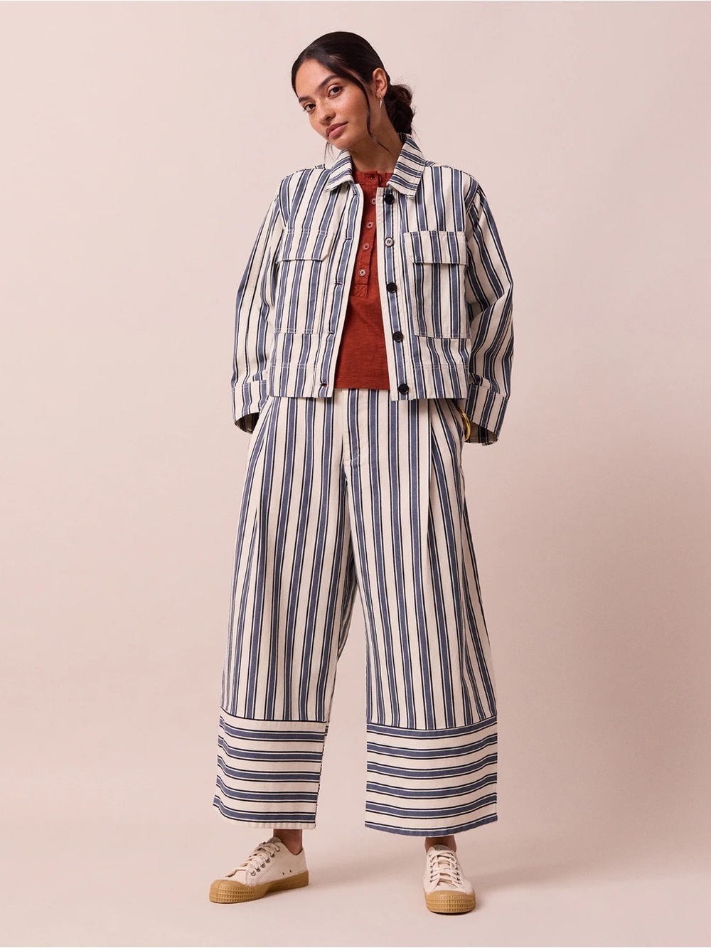 Beyond Nine Blair Sailor Stripe Denim Jeans, Size 16 (2XL in UK size)